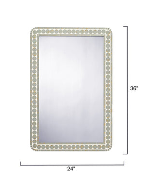 Penny Handcrafted Wood Rectangle Mirror with Glass Mosaic Gold Foil Accents for Any Room