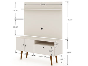 Manhattan Comfort Tribeca Mid-Century Modern 2-Piece Entertainment Center Off White 6PMC6