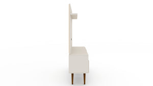 Manhattan Comfort Tribeca Mid-Century Modern 2-Piece Entertainment Center Off White 6PMC6