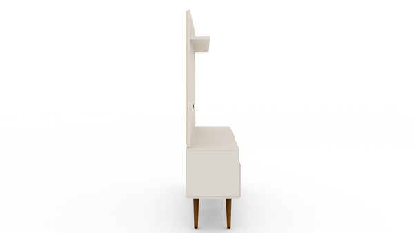 Manhattan Comfort Tribeca Mid-Century Modern 2-Piece Entertainment Center Off White 6PMC6