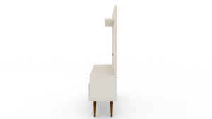 Manhattan Comfort Tribeca Mid-Century Modern 2-Piece Entertainment Center Off White 6PMC6