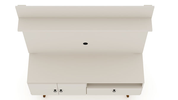 Manhattan Comfort Tribeca Mid-Century Modern 2-Piece Entertainment Center Off White 6PMC6