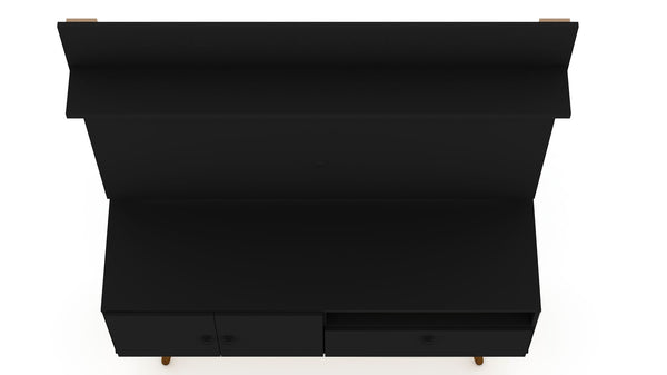 Manhattan Comfort Tribeca Mid-Century Modern 2-Piece Entertainment Center Black 6PMC70