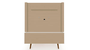 Manhattan Comfort Tribeca Mid-Century Modern 2-Piece Entertainment Center Off White and Nature 6PMC81