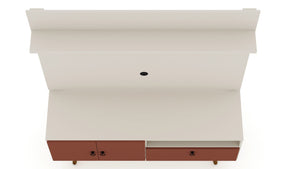 Manhattan Comfort Tribeca Mid-Century Modern 2-Piece Entertainment Center Off White and Terra Orange Pink 6PMC85