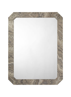 Jamie Young Co. Ravine Layered Wood Frame Wall Mirror Neutral Tones Versatile Bedroom Entry Decor 6RAVI-MISA