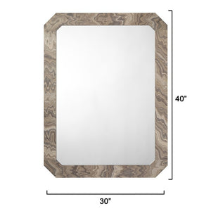 Ravine Layered Wood Frame Wall Mirror Neutral Tones Versatile Bedroom Entry Decor