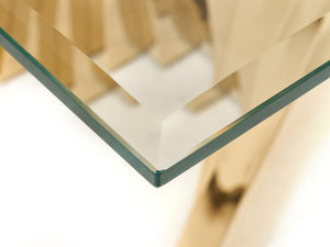 VIG Furniture Modrest Buquet - Glam Glass + Champagne Gold Rectangular Dining Table VGZA-T124-GLD