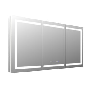 English Elm Smart Led Mirror Cabinet with Anti-fog Dimming Gfci Outlet Bathroom Storage W637P252345