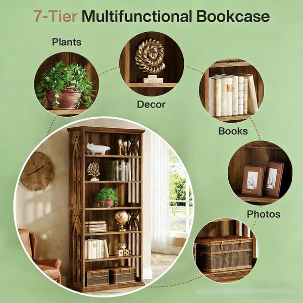 English Elm Display Cabinet Wall Mounted 5 Tier Glass Door Shelving for Collectibles Matte Black T3971P446981