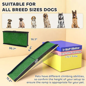 English Elm Pet Foldable Dog Car Ramp with Traction Surface and Guardrails for Suvs and High Beds T3971P455754