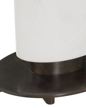 Currey & Company Stanhope White Table Lamp - Elegant Marble Design With Sculptural Shade & Striking Black Base White Marble ,Metal 6000-1029-currey-company