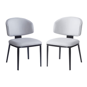 English Elm Christopher Knight Home® - 7 Pieces Modern Wood Faux Leather Metal Dining Set with Tapered Rubberwood Legs and Comfort Chairs Black+ Gray,Natural N768P263098G_6_64676.00NOAK