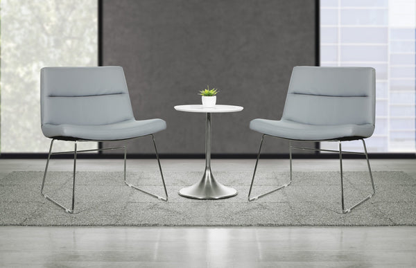 OSP Home Furnishings Thompson Contemporary Accent Chair with Chrome Sled Base for Office or Lounge Spaces THP-U42