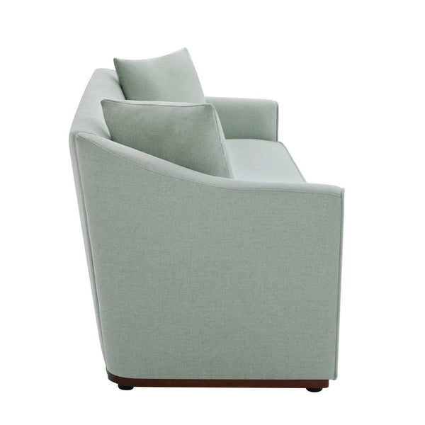 English Elm Modern Chenille Three Seater Sofa with Rubberwood Base and Wrap Around Arms for Living Room Blue N763S000110C