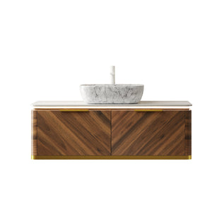 English Elm Dipa 48" Modern Floating Bathroom Vanity With Marble Basin, Sensor Light & Premium Plywood Cabinet W2615S00298