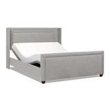 English Elm Elle Wingback Upholstered King Bed, Silver Grey Polyester