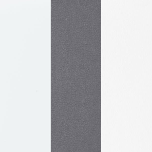 English Elm Creston Modern White High Gloss Pedestal Dining Set with Chrome, Grey Upholstered Sled Chairs, 5pc B062S01016