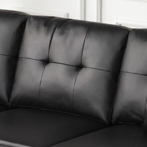 English Elm Sorrento Pvc Sectional Sofa with Led Base Lighting Usb Port and Nailhead Trim B2749P413233