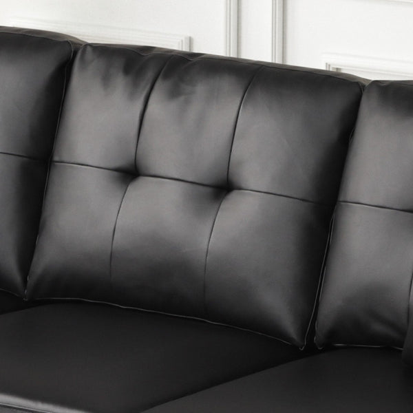 English Elm Sorrento Pvc Sectional Sofa with Led Base Lighting Usb Port and Nailhead Trim B2749P413233