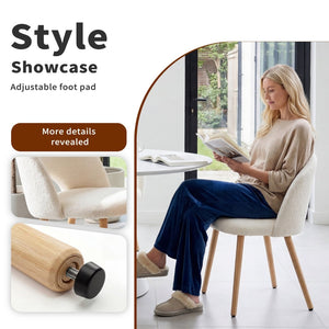 English Elm Restaurant Teddy Velvet Accent Chairs Set of 2 Ergonomic Solid Wood Legs White W3851P452844