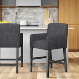 Christopher Knight Home® - Noble House - - Set Of 2 Upholstered 26 Inch Counter Stool - Charcoal/Gray