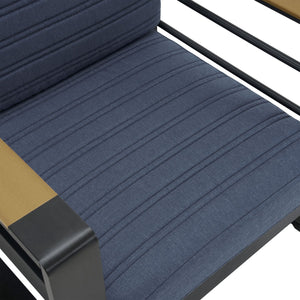 English Elm Christopher Knight Home® - GIOVANNA Club Chair with Rust-Resistant Aluminum Frame, Water-Resistant Cushions & Slat Design for Patio Comfort Blue 34.75 L x 27.75 W x 17.25 H N776P182183B