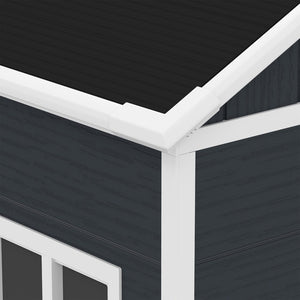 English Elm 8*7ft Outdoor Resin Storage Shed with Double Door Windows and Uv Resistant Floor W1598S00028