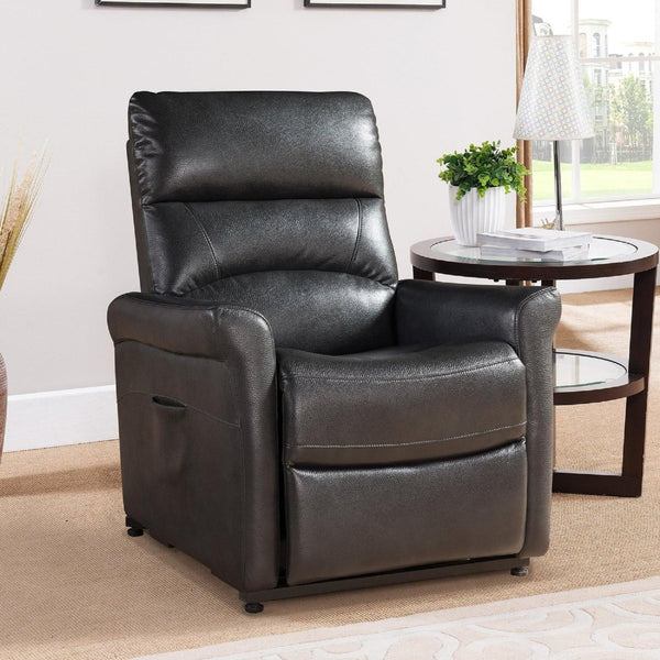 English Elm 1pc Faux Leather Power Lift Recliner with Massage and Full Chaise Pad for Living Rooms B011P205578