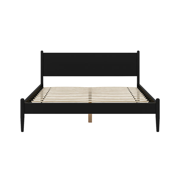English Elm Mid-Century Modern Eastern King Wooden Platform Bed In Sleek Black - Durable, Stylish & Timeless Design B016S00023