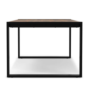 English Elm McKenzie Solid Mango Wood Dining Table Light Tobacco Finish with Black Iron Legs, 66"x40" Rustic Modern B136P203503