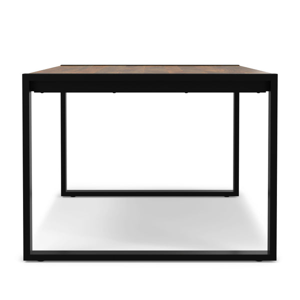 English Elm McKenzie Solid Mango Wood Dining Table Light Tobacco Finish with Black Iron Legs, 66"x40" Rustic Modern B136P203503