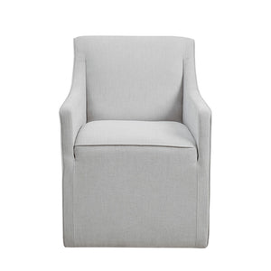 JLA Home Madison Park - Upholstered Slipcovered Dining Arm Chair with Hidden Casters, Plush Dual-Foam Comfort & Durable Frame MP108-1205
