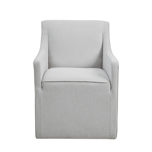JLA Home Madison Park - Upholstered Slipcovered Dining Arm Chair with Hidden Casters, Plush Dual-Foam Comfort & Durable Frame MP108-1205
