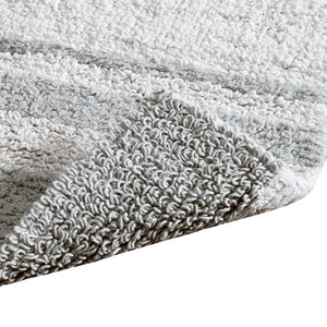 JLA Home Madison Park - Reversible Cotton Bath Rug with Plush Absorbent Pile, Dual-Sided Cut & Loop Design, Machine-Washable Grey MP72-1543