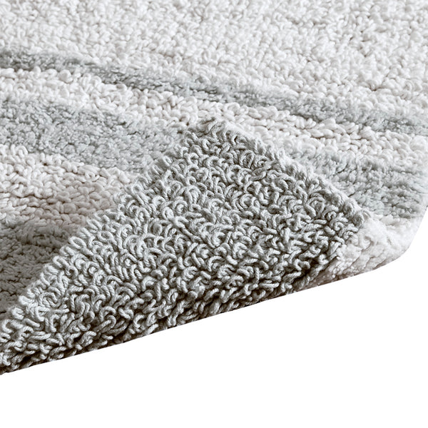 JLA Home Madison Park - Reversible Cotton Bath Rug - Plush, Dual-Sided Cut & Loop Design, Highly Absorbent, Machine Washable Grey MP72-2491