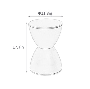 English Elm Contemporary Prince Stool Beige - Versatile Compact Side Table & Comfortable Stool with Durable Build and Rounded Safety Edges W370P146491