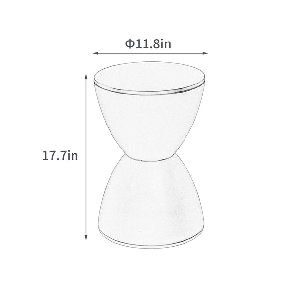 English Elm Contemporary Prince Stool Beige - Versatile Compact Side Table & Comfortable Stool with Durable Build and Rounded Safety Edges W370P146491