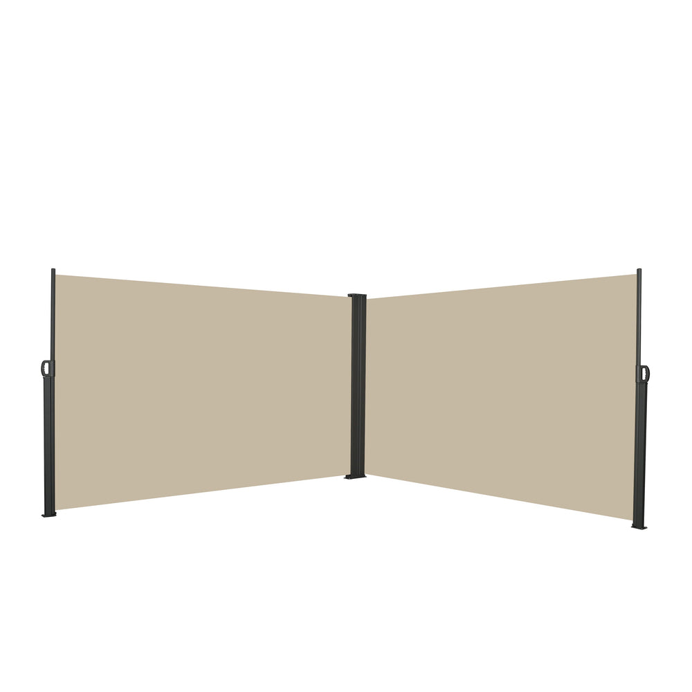 English Elm 276" Retractable Side Awning Privacy Screen - Waterproof UV-Resistant Balcony Divider, Gray Durable W419P286393