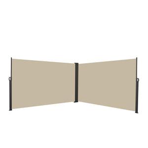 English Elm 276" Retractable Side Awning Privacy Screen - Waterproof UV-Resistant Balcony Divider, Gray Durable W419P286393