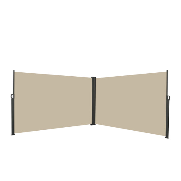English Elm 276" Retractable Side Awning Privacy Screen - Waterproof UV-Resistant Balcony Divider, Gray Durable W419P286393