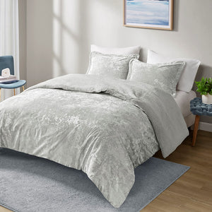 English Elm King/Cal plush crushed velvet comforter with sherpa reverse, hypoallergenic, dustproof, OEKO‑TEX certified Grey 11.81 L x 19.69 W x 11.81 H B035129823