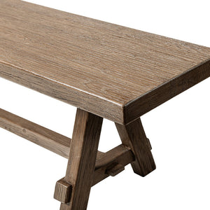 English Elm Hawthorne Reclaimed Elm Trestle Dining Bench Solid Wood Farmhouse Seat 72 Inch Brown B2719P474442