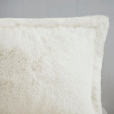 Intelligent Design Malea Glam/Luxury Shaggy Fur Duvet Cover Set ID12-1925 Ivory