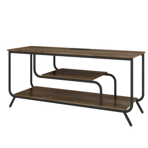 English Elm There TV Stand with LED Lights, Power Outlets & 2 Fabric Drawers for 55-75" TVs, App-Controlled Ambience and Ample Storage Light Gray W2977P224348