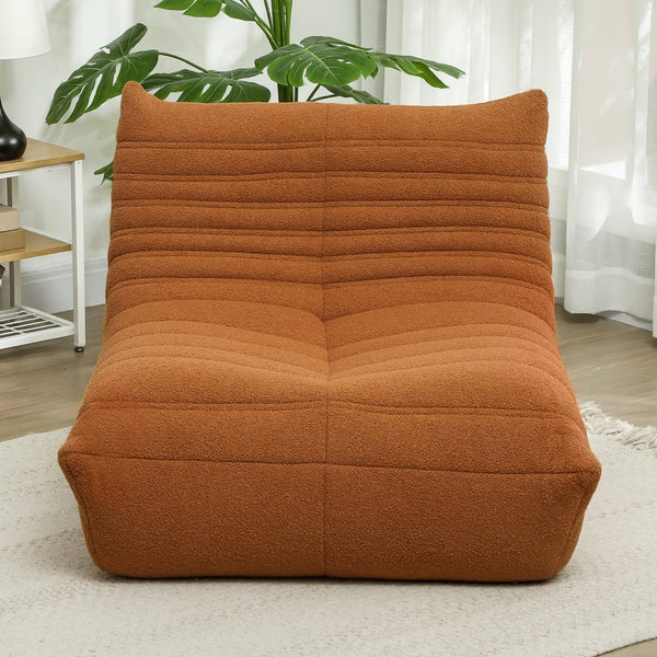 English Elm Bean Bag Floor Sofa Teddy Fleece Channel Tufted Foam Seat for Gaming Lounge T3971P405928