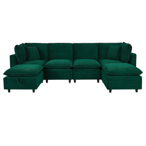 English Elm 2163gn-tea,teapoy Pu Upholstered Sofa with Solid Wood Legs for Modern Living Rooms W308P247508