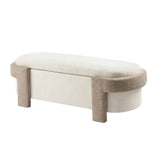 Christopher Knight Home® - Noble House - Large Versatile Storage Ottoman Bench: Spacious, Durable, And Stylish For Any Room, Off-White With Light Camel(51"*20"*17")