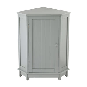 English Elm Grey Triangle Corner Bathroom Cabinet with Adjustable Shelves, MDF Storage Unit for Towels & Supplies (31.5"L x 20.28"W) N725P172615E