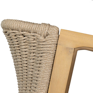 English Elm Christopher Knight Home® - Dining Rope-Backrest Chair Set of 2 with Removable Cushions, Acacia Wood Frame, Non-Slip Pads, Straps N779P210772L